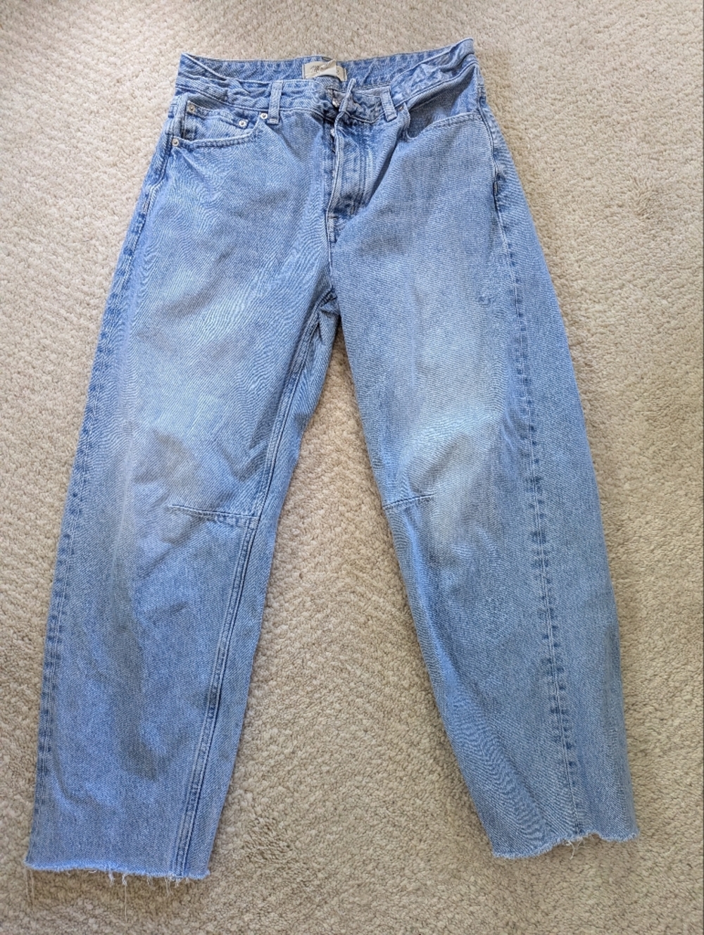 Madewell Light Blue Darted Barrel Jeans